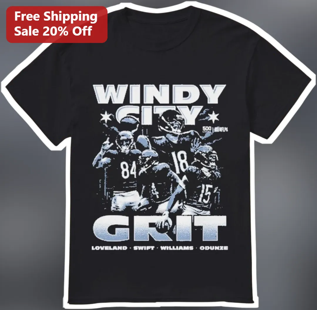 Windy City Grit Tee Vintage Chicago Bears Football Fan Shirt Distressed Athletic Graphic