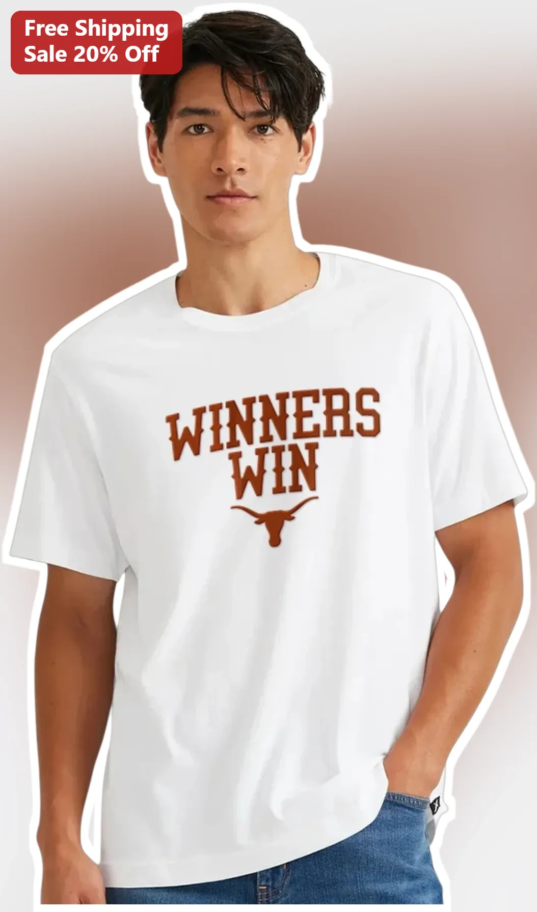 Winners Win Texas Longhorns Graphic Tee for Men Women College Football Fans