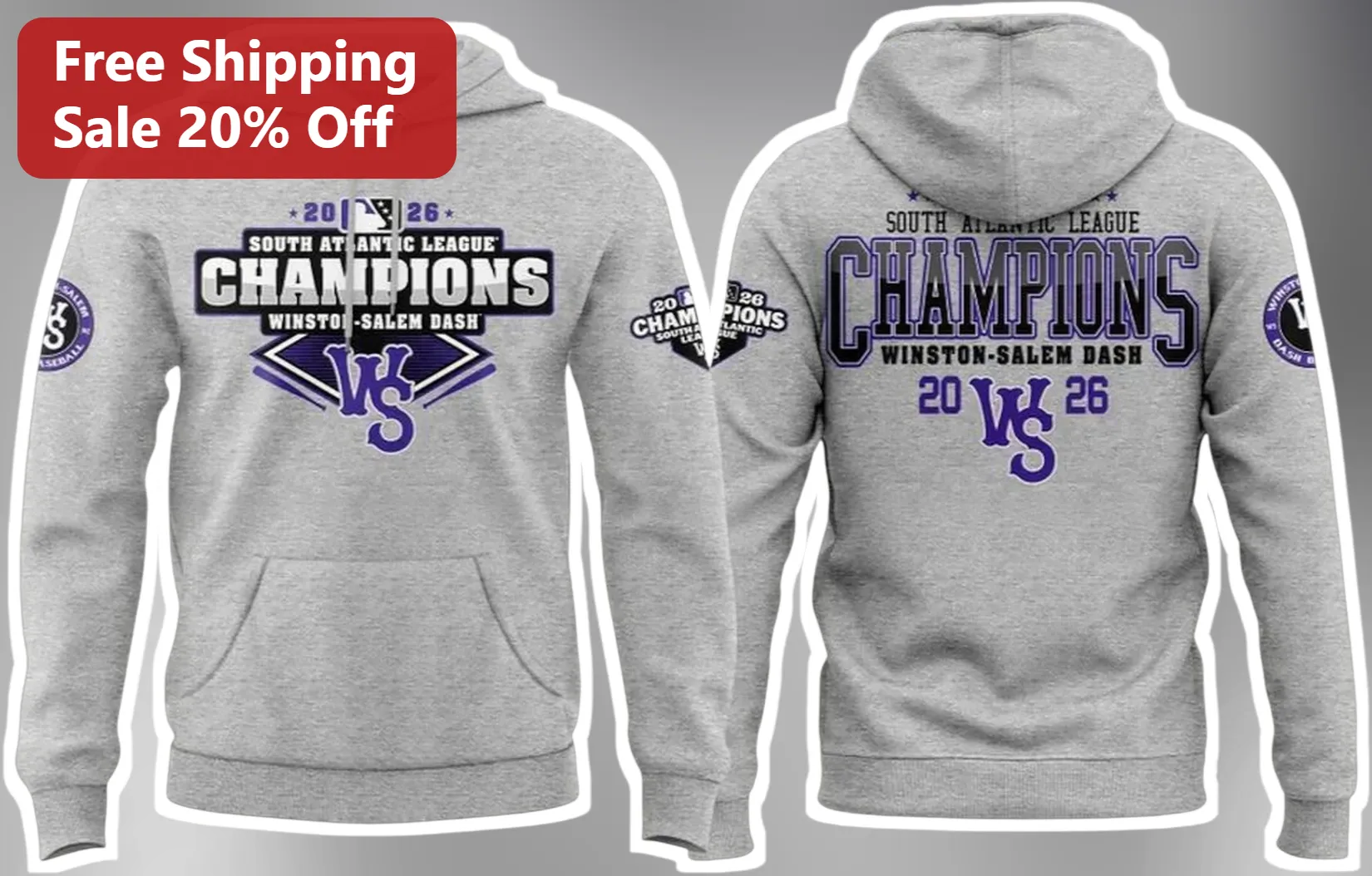 Winston-Salem Dash South Atlantic League Champions Hoodie Minor League Baseball Fan Gift