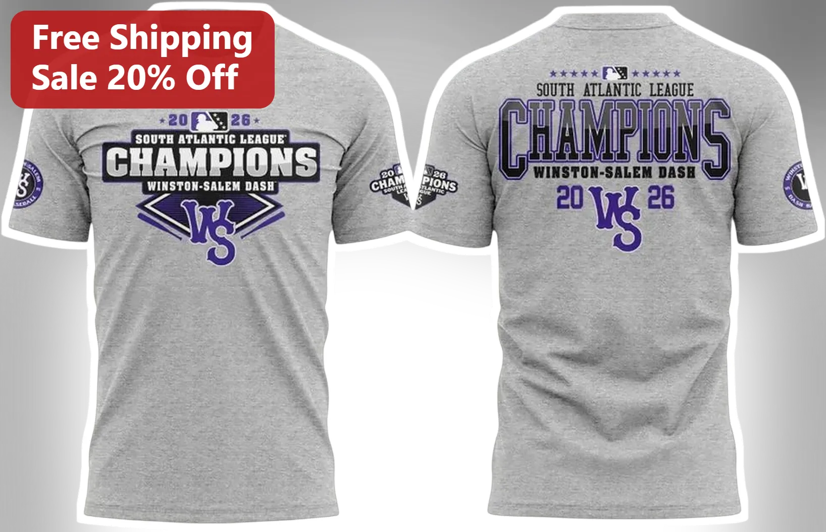 Winston-Salem Dash South Atlantic League Champions Tee Minor League Baseball Fan Gear