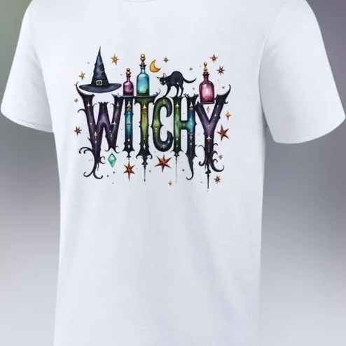 Witchy Gothic Tee Cute Pagan Shirt Halloween Gift for Women Men