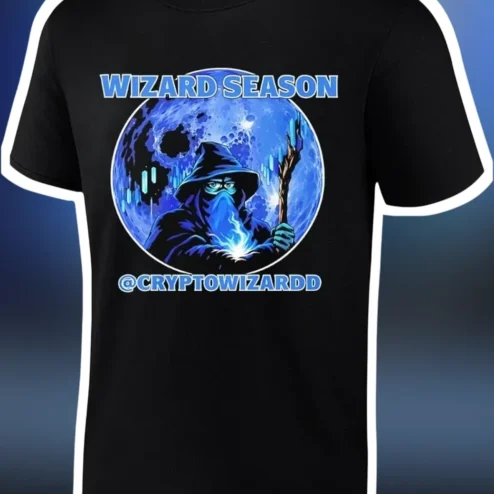 Wizard Season Crypto Wizard Tee @CRYPTOWIZARDD Fantasy Meme Shirt for Traders