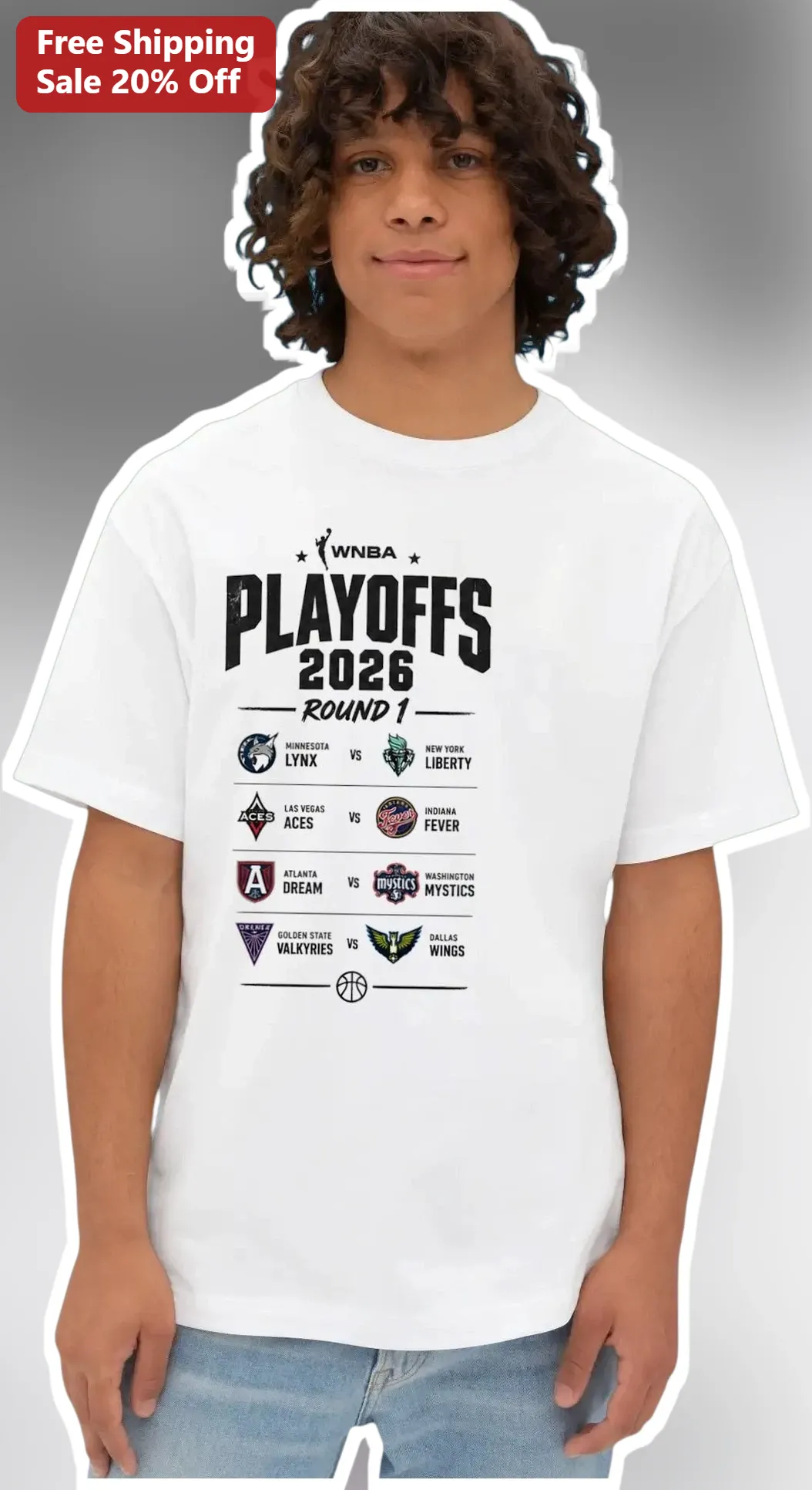 WNBA Playoffs 2026 Round 1 Bracket Matchup Tee Basketball Fan Gear