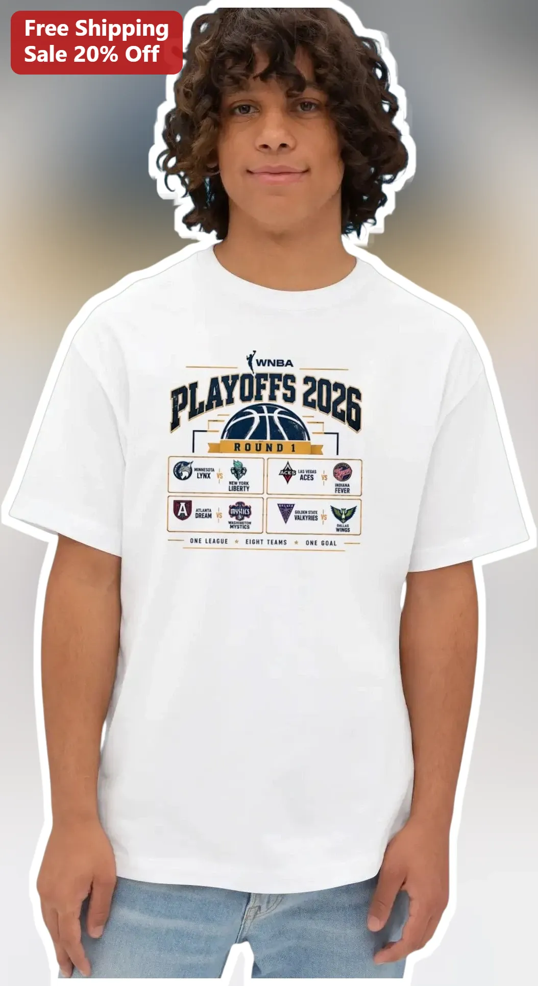WNBA Playoffs 2026 Round 1 Bracket Tee Basketball Fan Gear