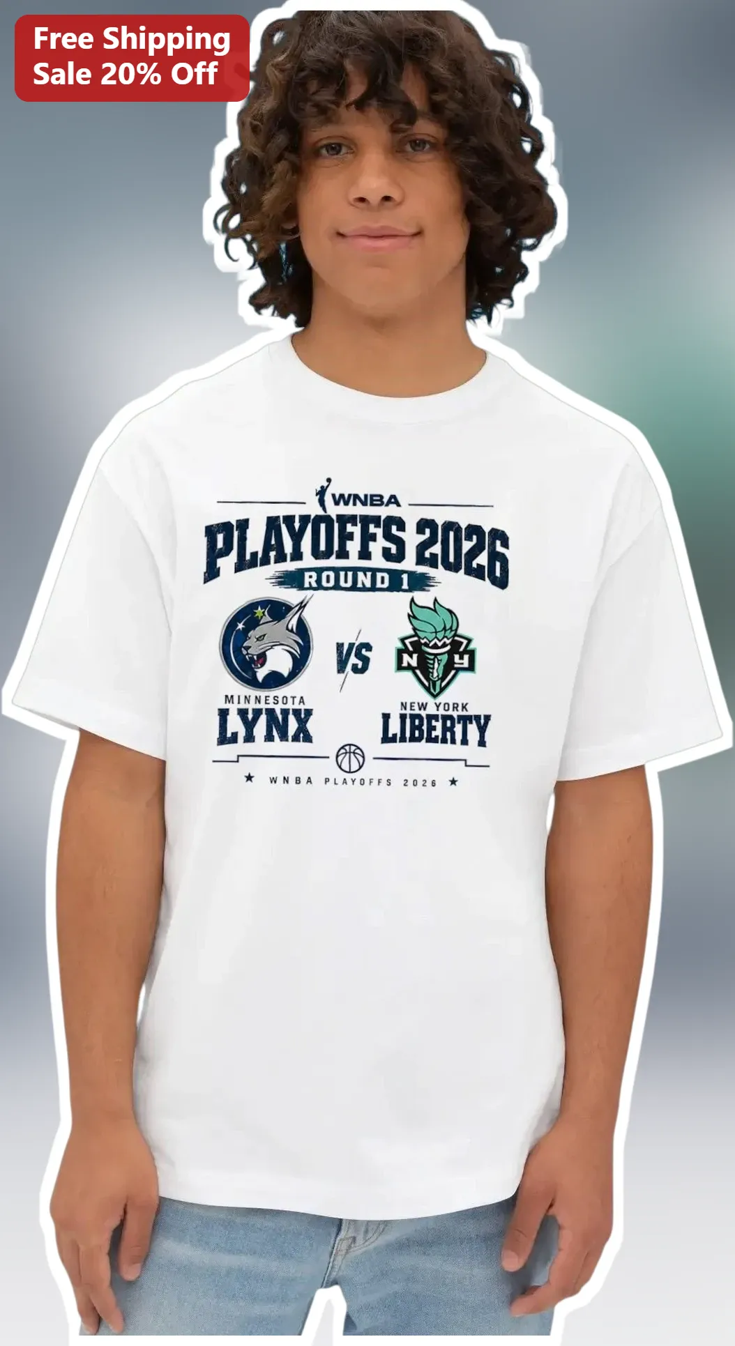 WNBA Playoffs 2026 Round 1 Minnesota Lynx vs New York Liberty Vintage Graphic Tee
