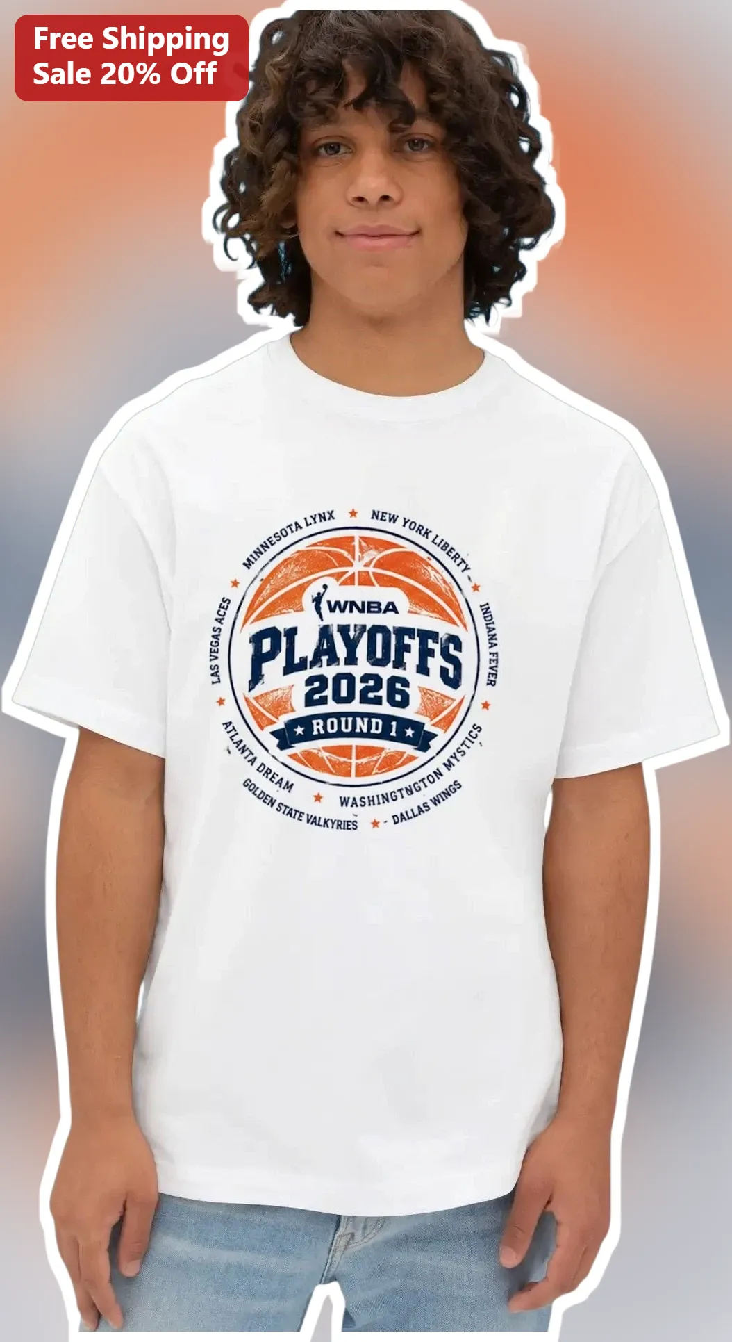 WNBA Playoffs 2026 Round 1 Tee Basketball Fan Apparel Vintage Distressed Graphic Shirt for Men Women