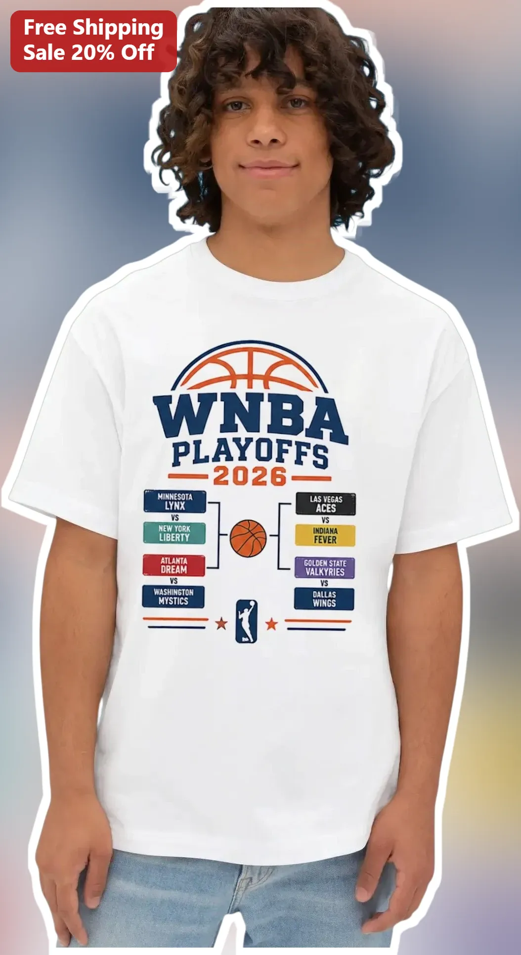 WNBA Playoffs 2026 Tee Bracket Design Fan Gear Basketball Tournament Shirt