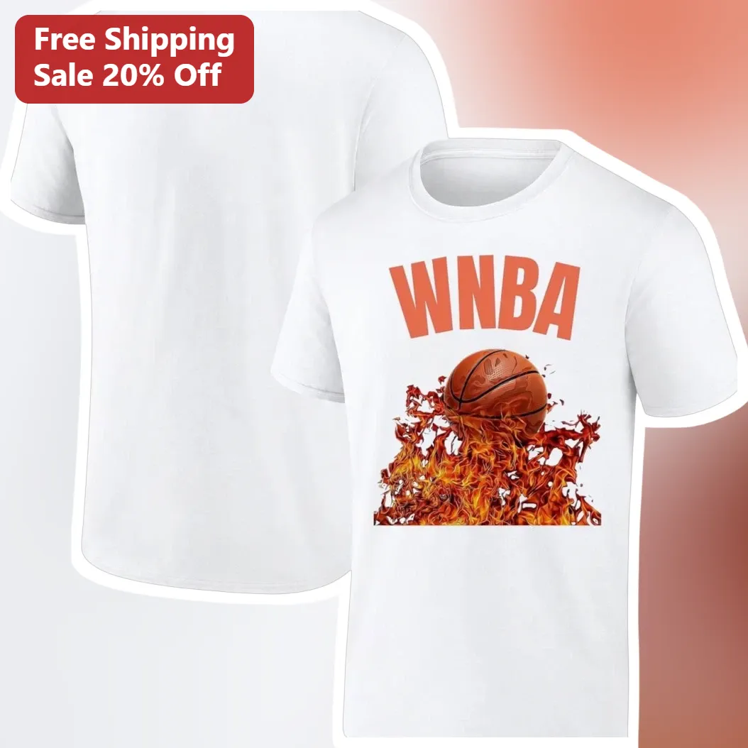 WNBA Tee Fire Basketball Graphic T-Shirt for Women Sports Fans