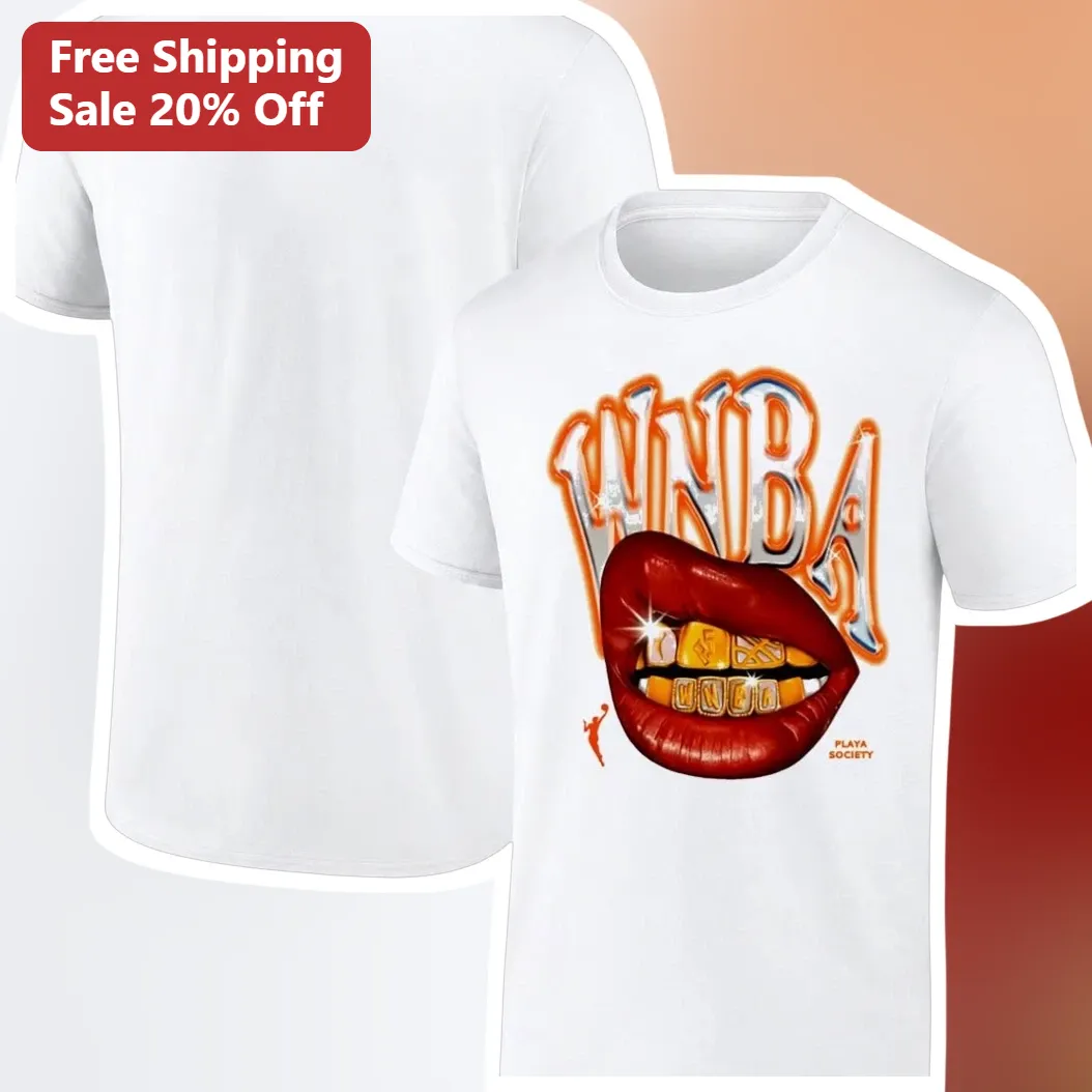 WNBA Tee Gold Grillz Lips Graphic Basketball Fan Shirt Women's Sports Apparel