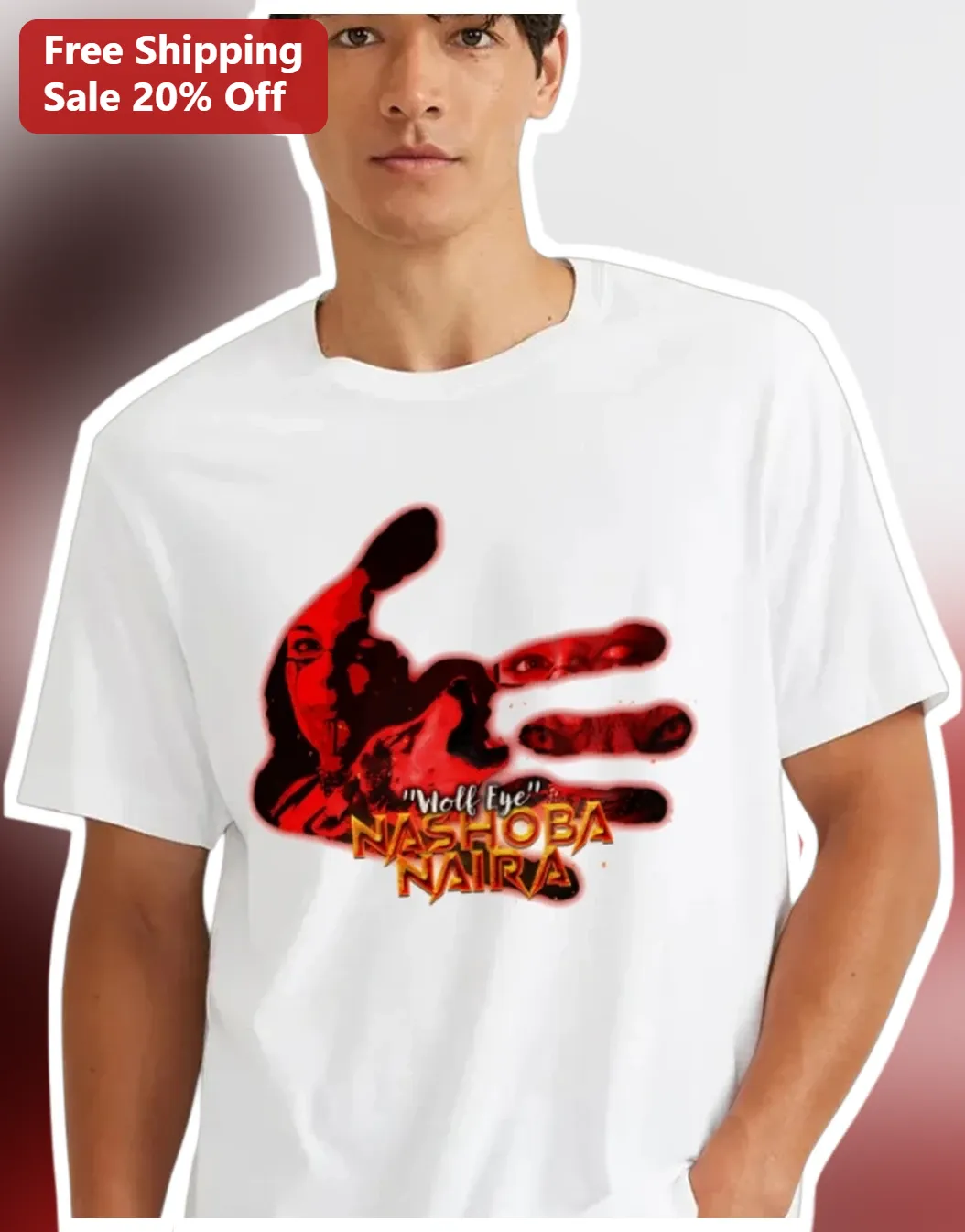 "Wolf Eye" Nashoba Naira Graphic Tee Abenaki Pro Wrestler Merch