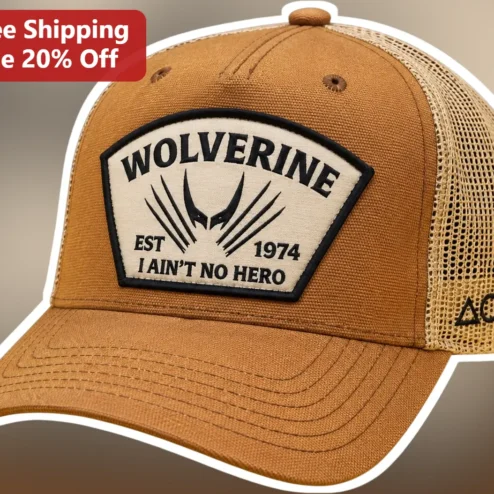 Wolverine Est 1974 I Ain't No Hero Trucker Hat Marvel X-Men Comic Fan Gift