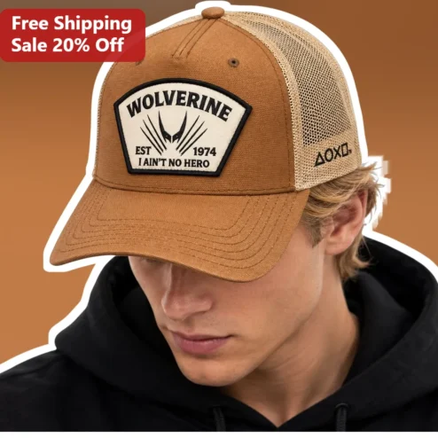 Wolverine Est 1974 I Ain't No Hero Trucker Hat X-Men Logan Vintage Snapback Cap