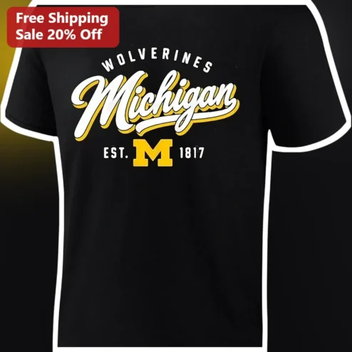Wolverines Michigan EST. Vintage Collegiate Tee University of Michigan Fan Gift