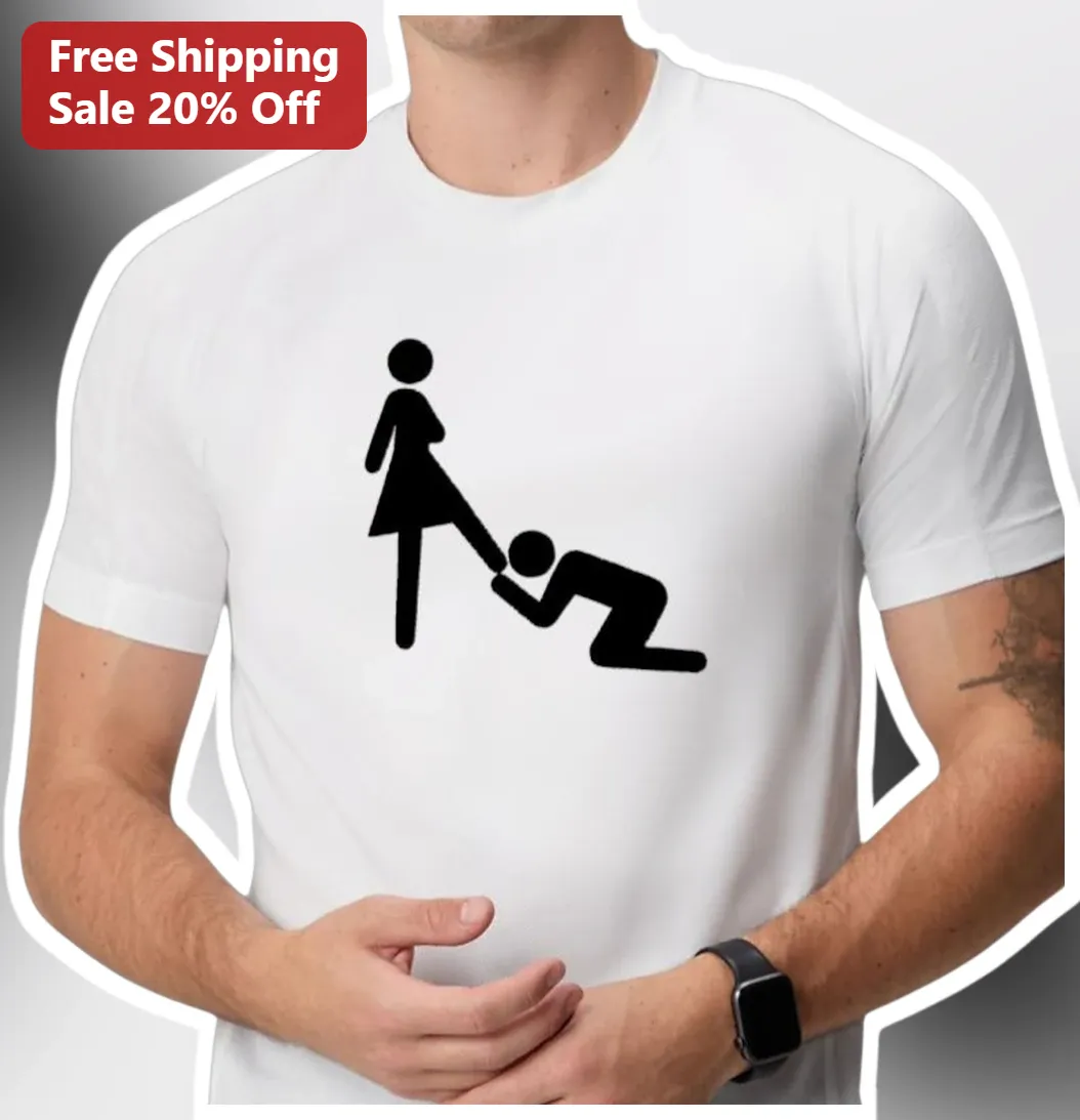 Woman Kicking Man Pictogram Graphic Tee Funny Self Defense Humor Gift for Women