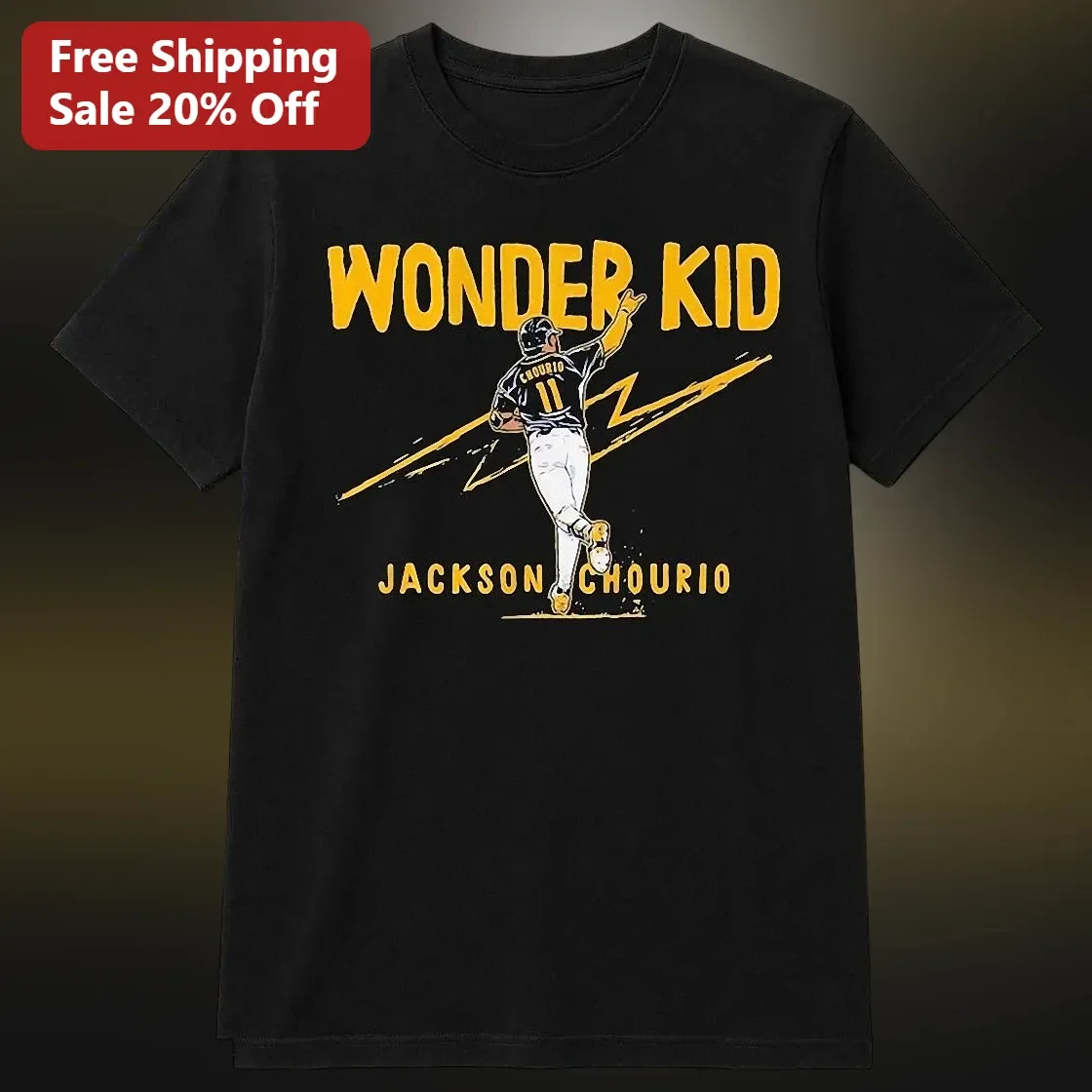 Wonder Kid Baseball Player Graphic Tee Personalized Youth Sports Gift