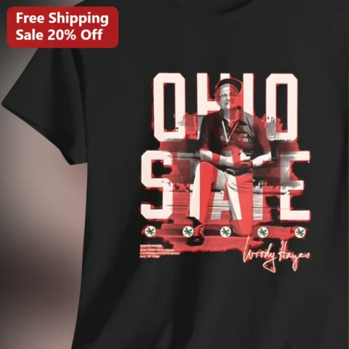 Woody Hayes Ohio State Head Coach Tee, 5 National Championships Hall of Fame Gift for Buckeyes Fans