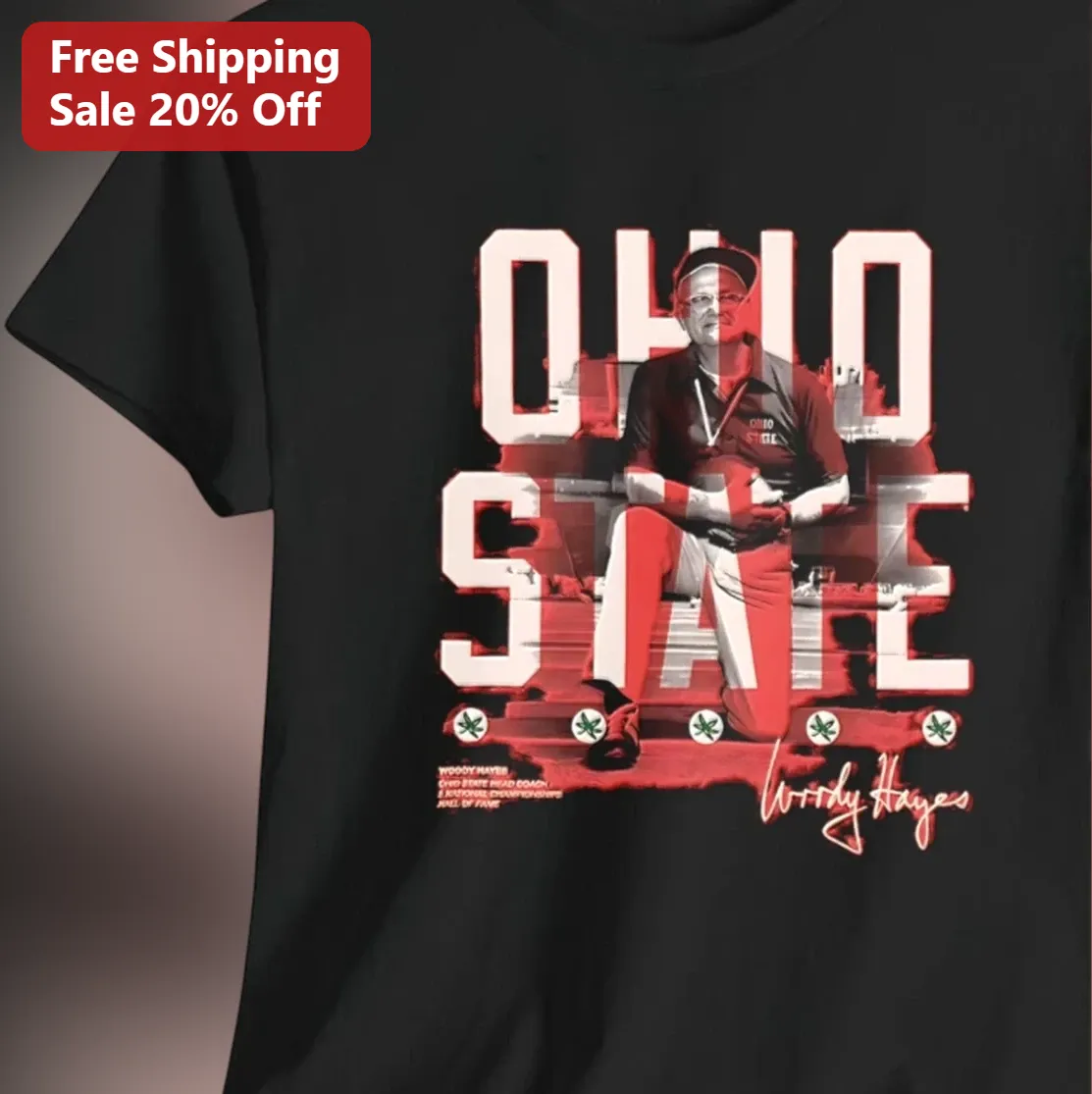 Woody Hayes Ohio State Head Coach Tee, 5 National Championships Hall of Fame Gift for Buckeyes Fans