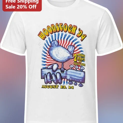 WOONSTOCK '24 2 More Days of Peace Music Retro Graphic Tee