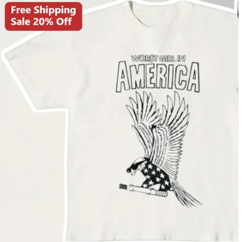 WOR$T GIRL IN AMERICA Tee Slayyyter Album Graphic Shirt for Women