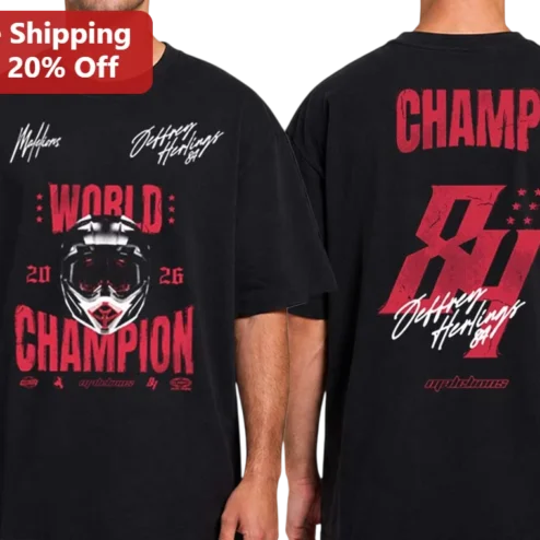 World Champion Champ Tee Motocross Dirt Bike Rider Gift Black Distressed Graphic T-Shirt