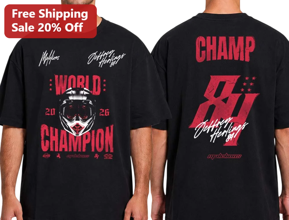 World Champion Champ Tee Motocross Dirt Bike Rider Gift Black Distressed Graphic T-Shirt