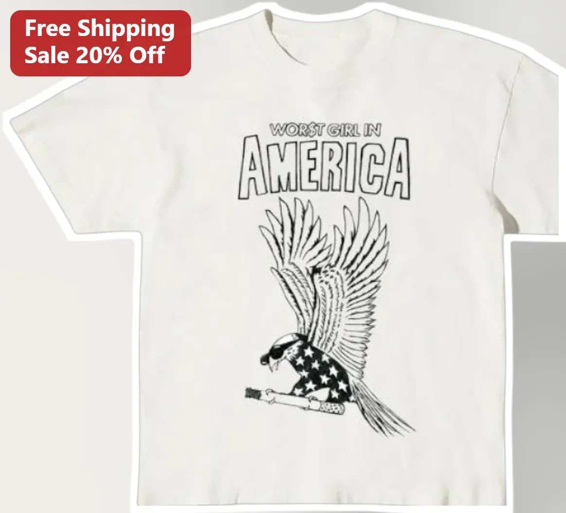 Worst Girl In America Tee Slayyyter Album Graphic Shirt Women Patriotic Eagle Design