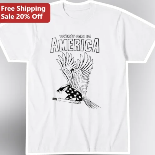 Worst Girl In America Tee Slayyyter Fan Gift Retro Patriotic Eagle Graphic Shirt