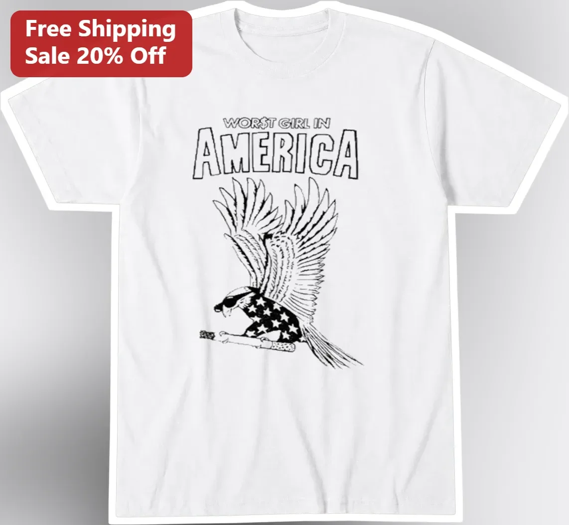 Worst Girl In America Tee Slayyyter Fan Gift Retro Patriotic Eagle Graphic Shirt