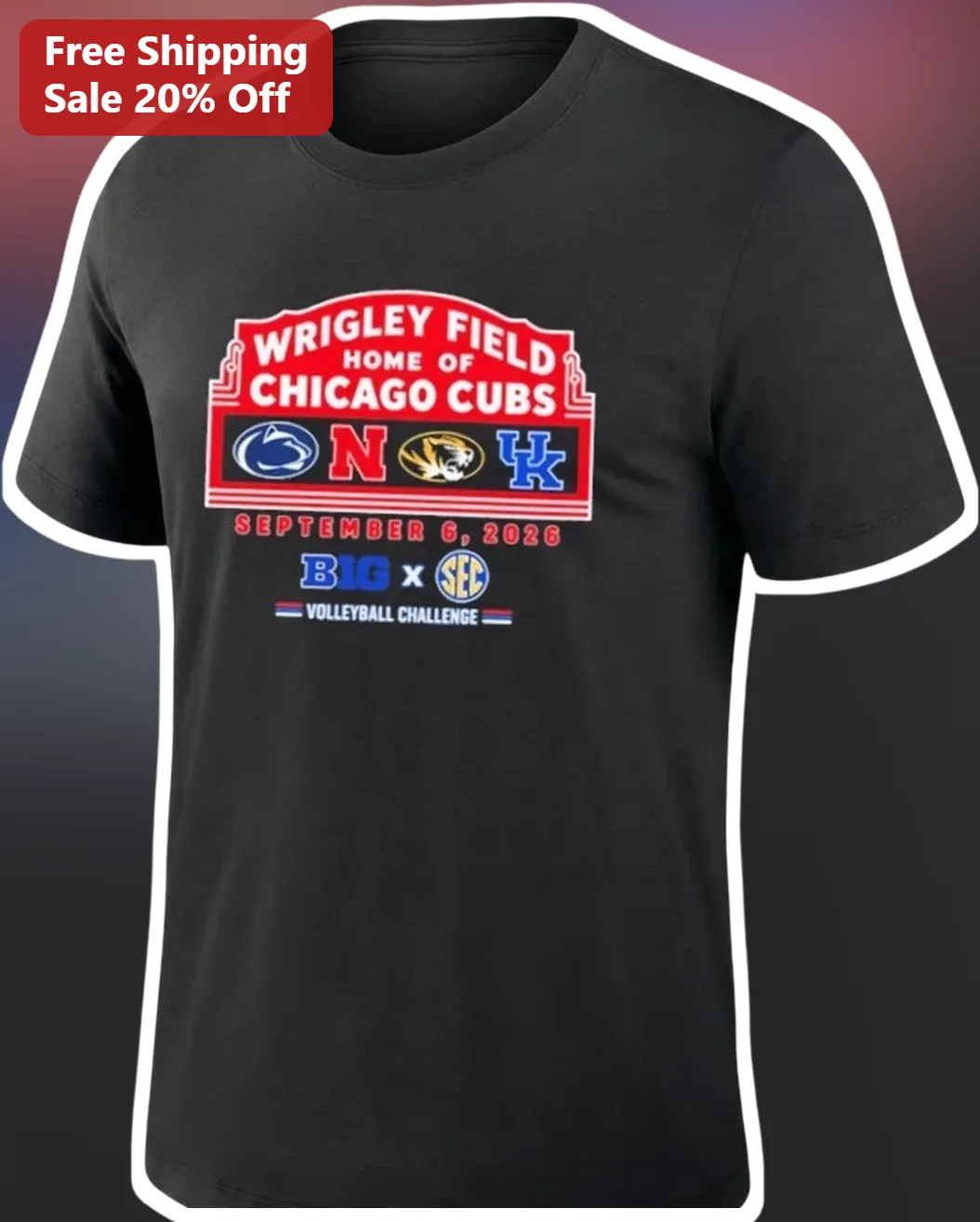 Wrigley Field Home of the Cubs Big x SEC Volleyball Challenge Tee