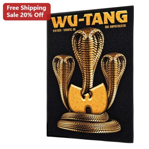 Wu-Tang Clan Gold Cobra Logo Canvas Print Hip Hop Wall Art