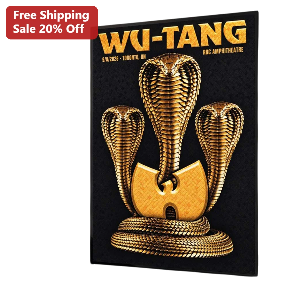 Wu-Tang Clan Gold Cobra Logo Canvas Print Hip Hop Wall Art