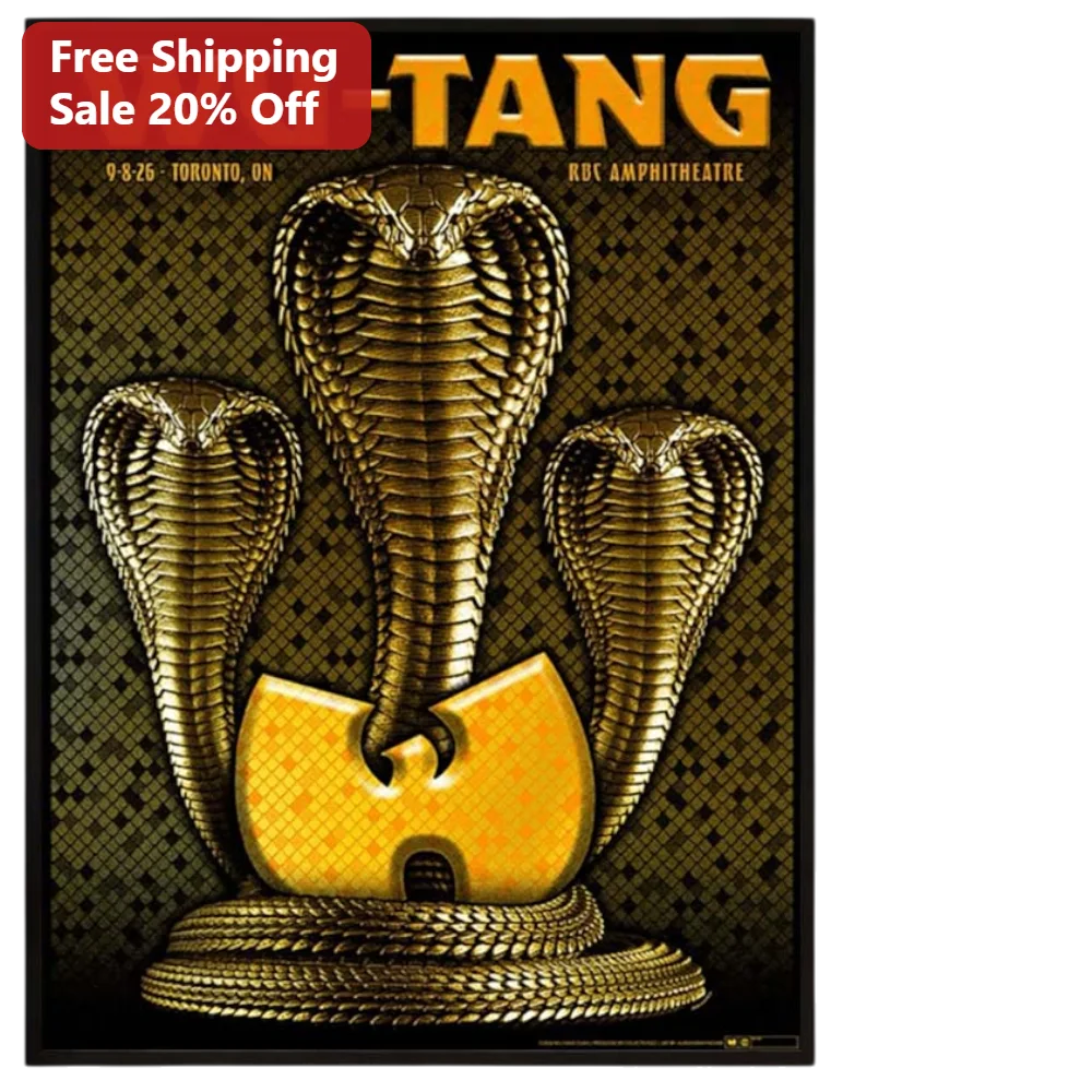 Wu-Tang Clan Gold Cobra Poster Hip Hop Wall Art Vintage Style