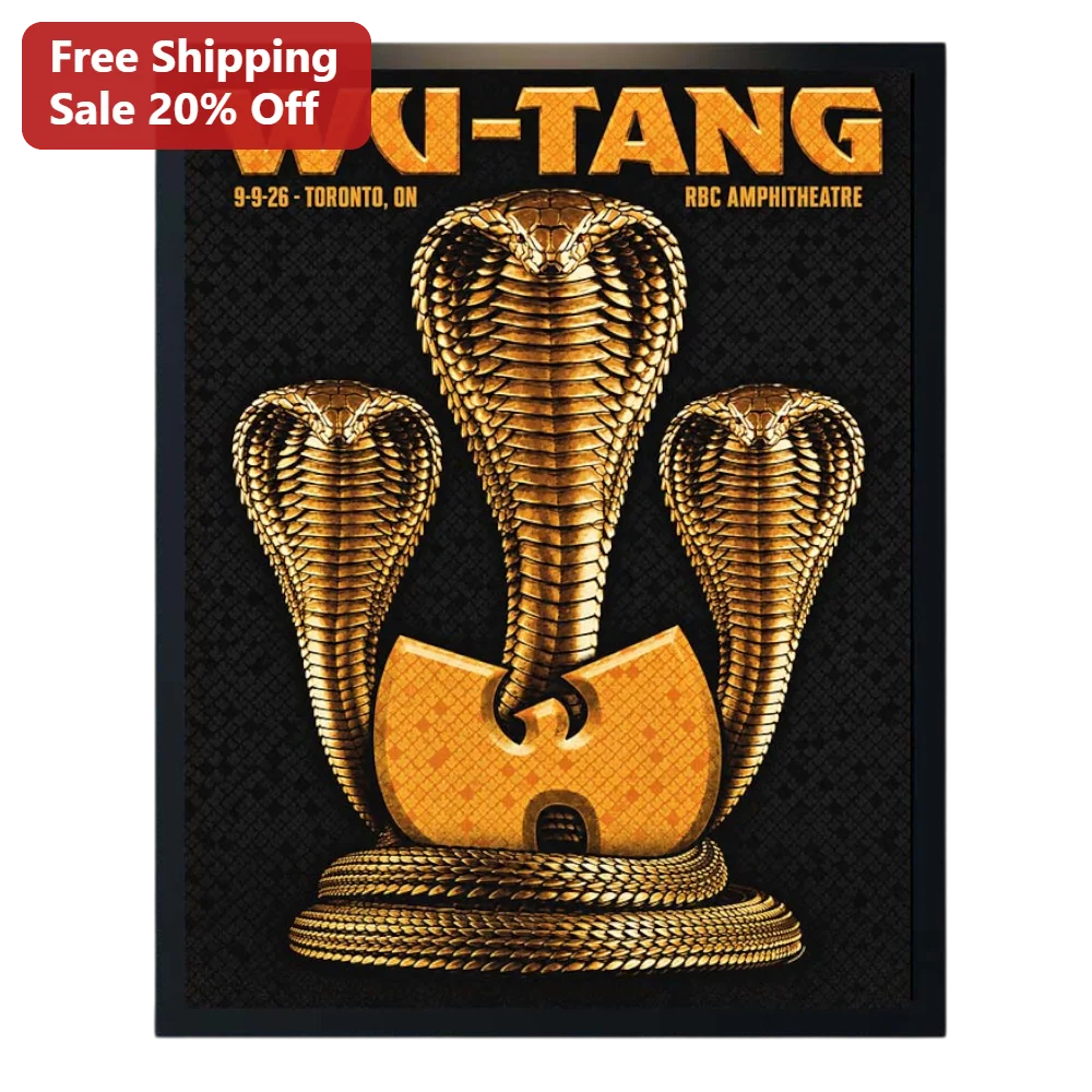 Wu-Tang Clan Poster Gold Cobra Art Print 90s Hip Hop Wall Decor for Fans