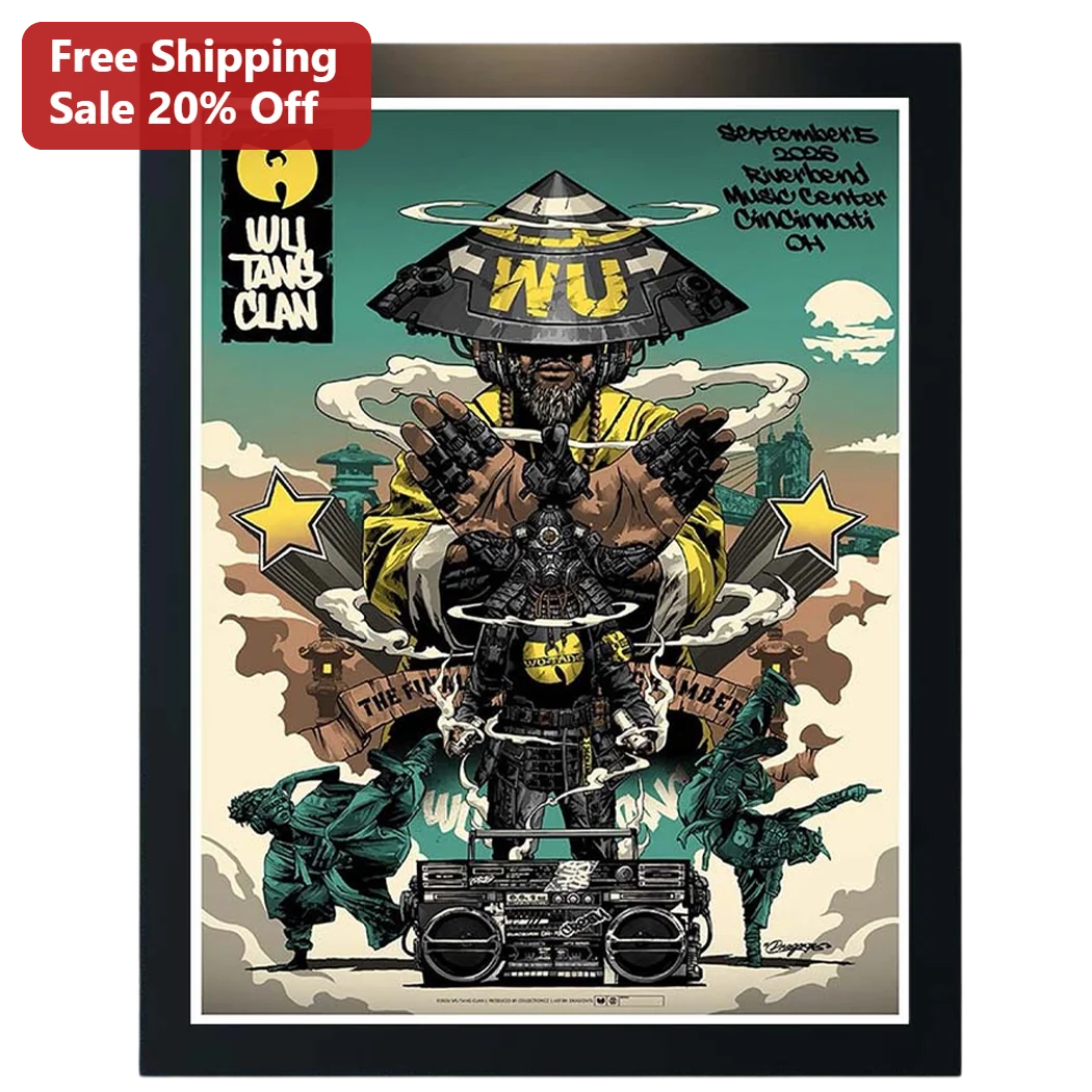 Wu-Tang Clan Poster Vintage Cyberpunk Samurai Boombox Art Hip Hop Wall Decor