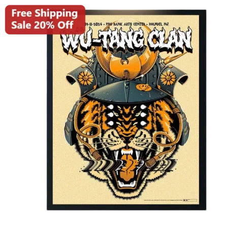Wu-Tang Clan Poster Vintage Tiger Samurai Art Hip Hop Wall Decor