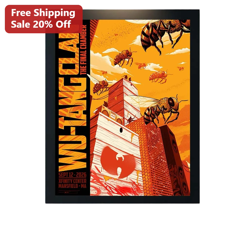Wu-Tang Clan The Final Chamber Poster Retro Hip Hop Wall Art Bee Swarm Cityscape Print