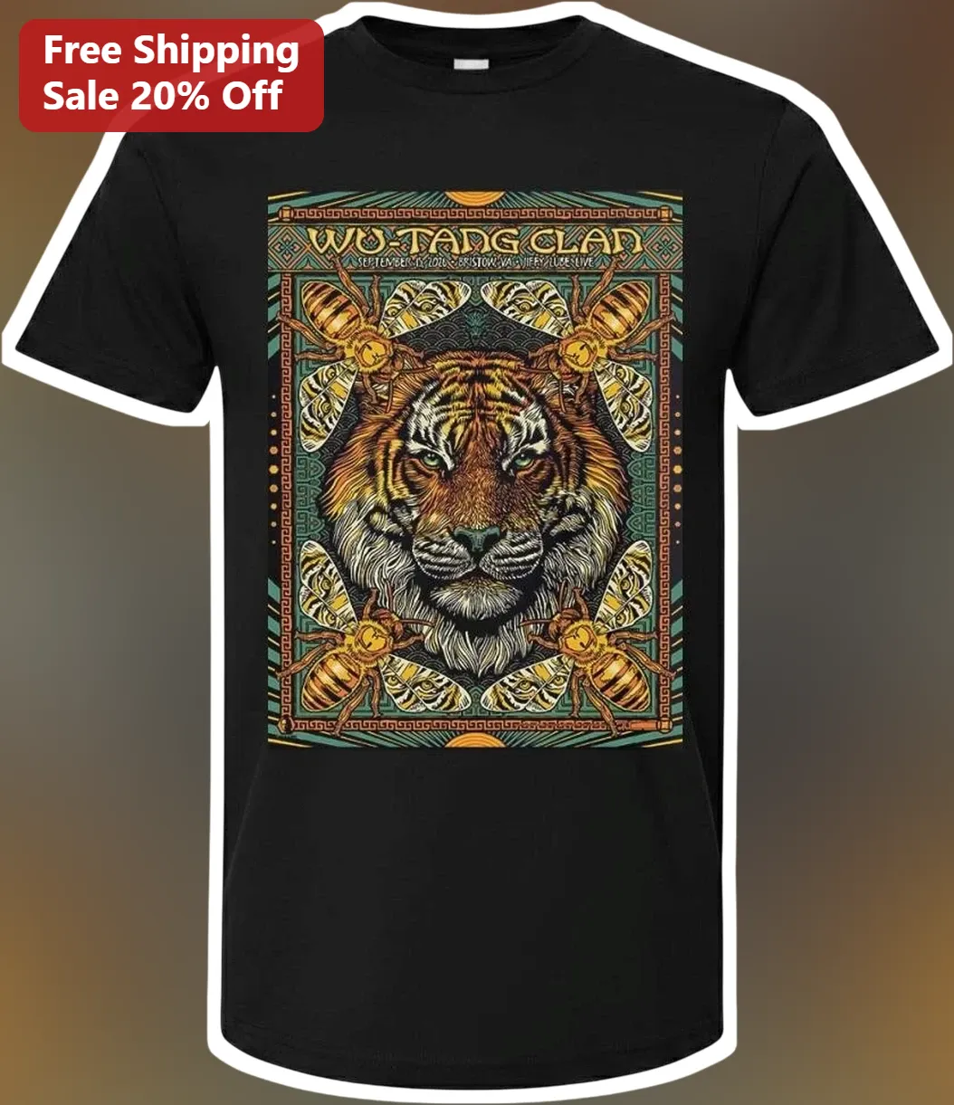 Wu-Tang Clan Tiger Bee Graphic Tee Hip Hop Vintage Streetwear Shirt