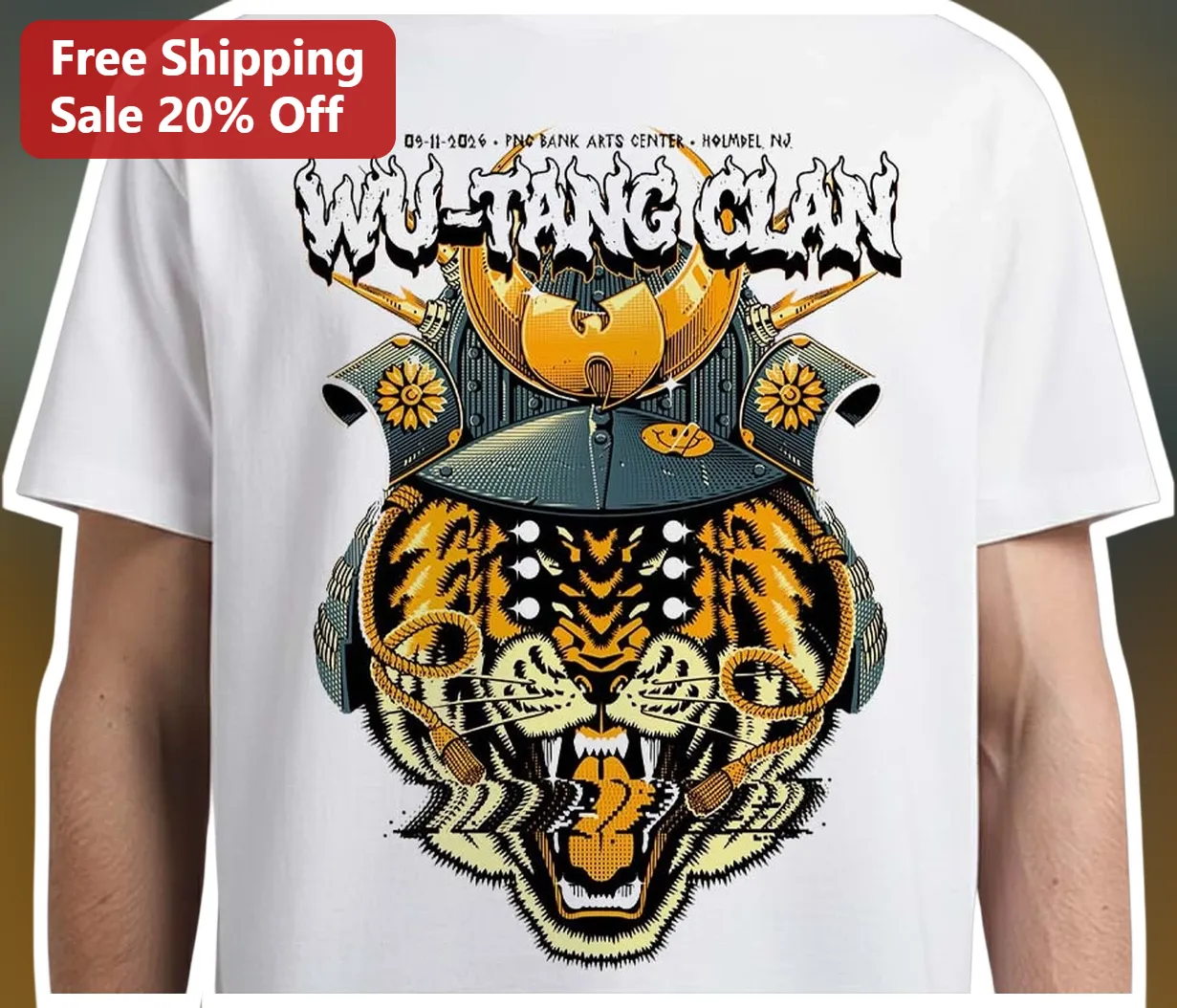 Wu-Tang Clan Tiger Samurai Graphic Tee Hip Hop Streetwear Shirt