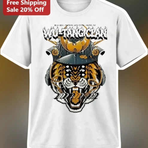 Wu-Tang Clan Tiger Samurai Helmet Graphic Tee Hip Hop Vintage Streetwear Shirt