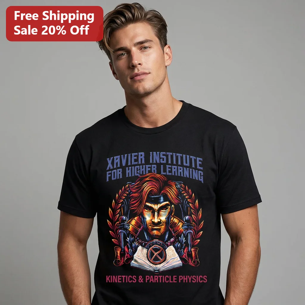 Xavier Institute for Higher Learning Kinetics Particle Physics Gambit Tee, Marvel X-Men Fan Gift