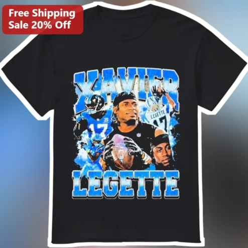 Xavier Legettee Tee Detroit Lions Football Player Graphic Shirt for Men NFL Fan Merch