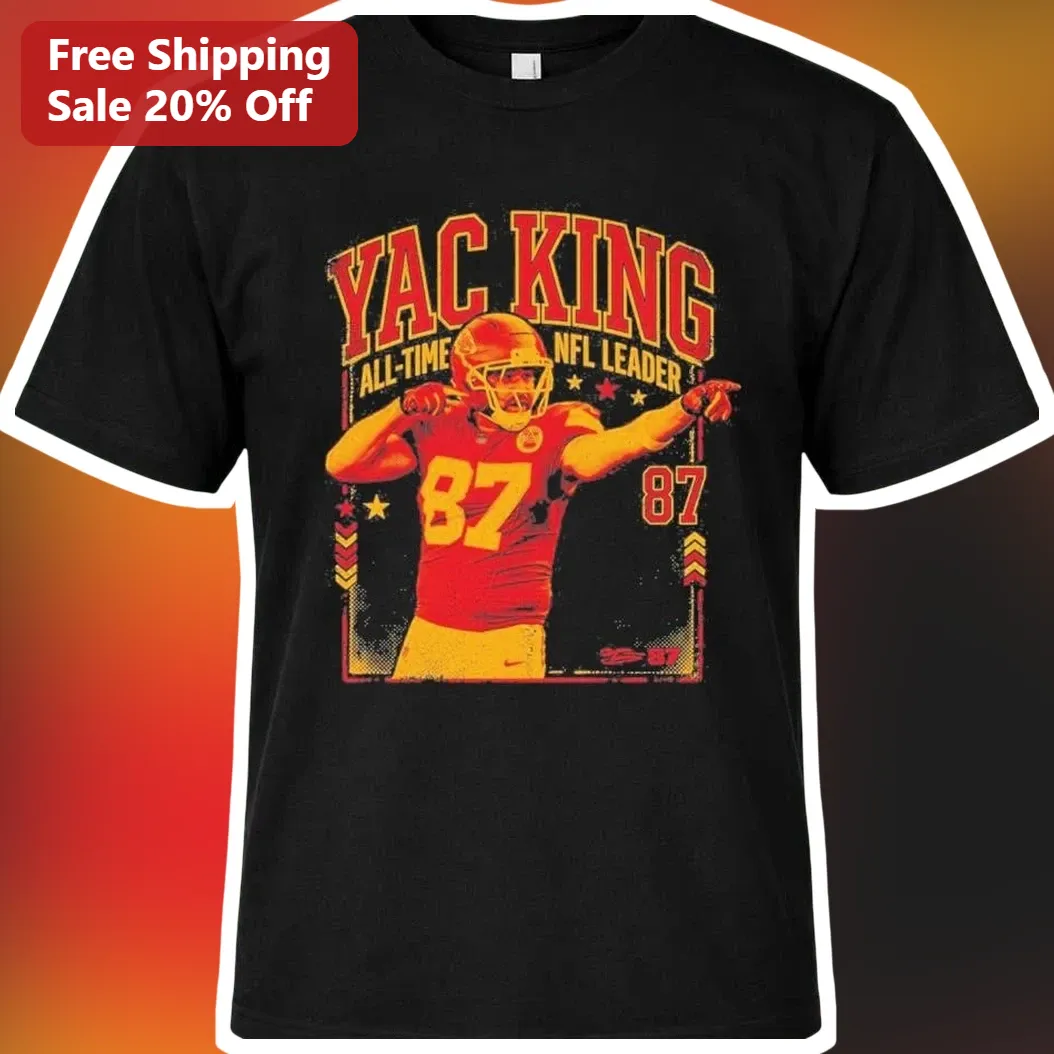 YAC King All-Time NFL Leader Travis Kelce Vintage Distressed Graphic Tee