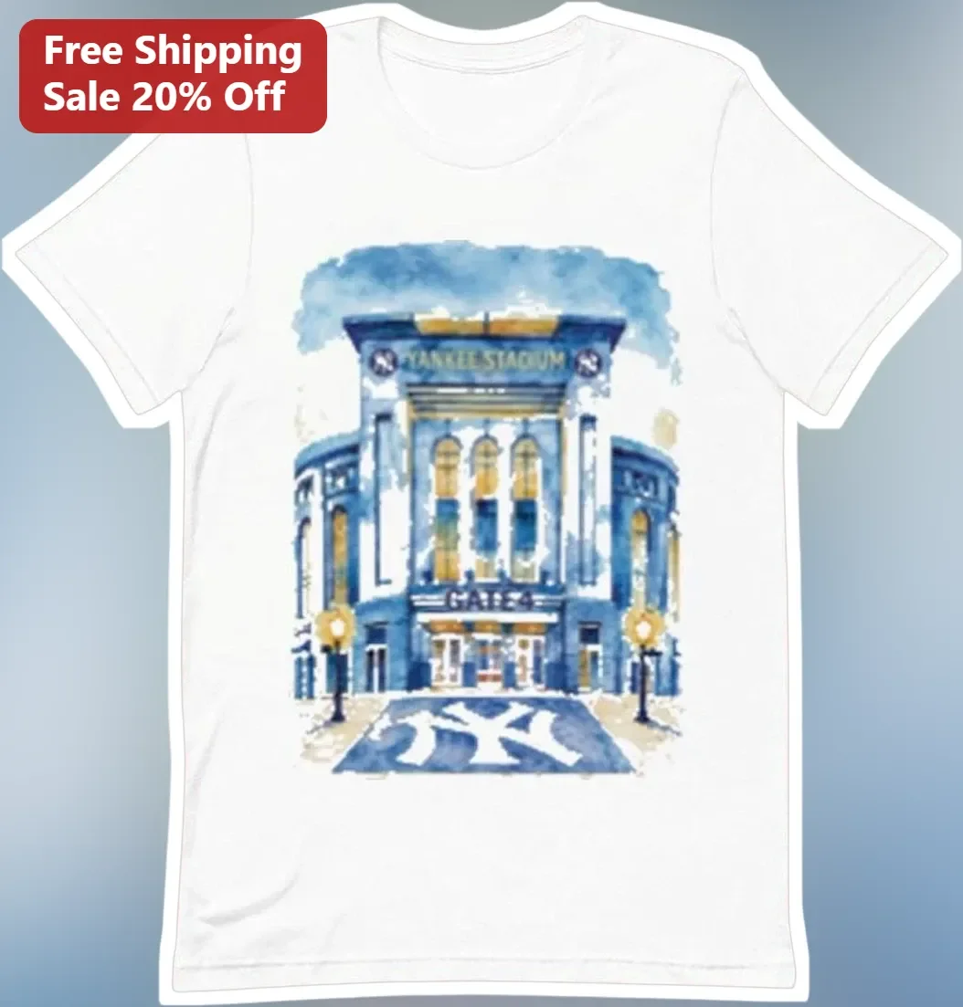 Yankee Stadium Watercolor Graphic Tee New York Yankees Fan Souvenir Shirt