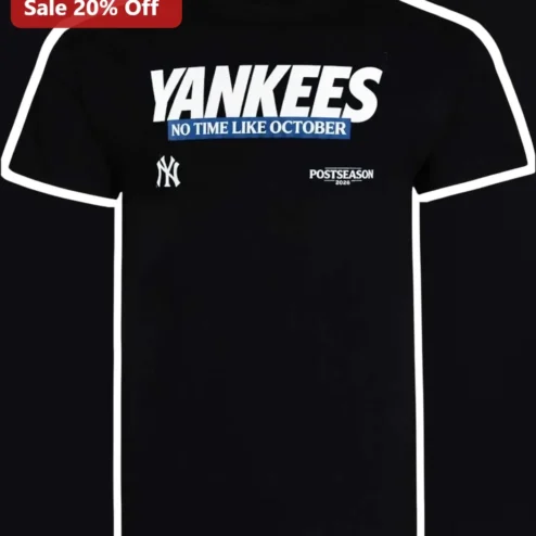 Yankees No Time Like October Postseason Tee New York Baseball Fan Gift Apparel