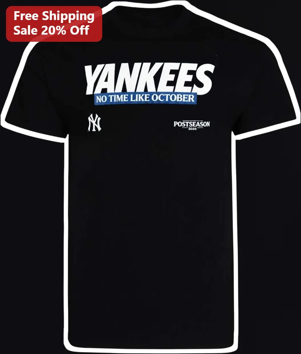 Yankees No Time Like October Postseason Tee New York Baseball Fan Gift Apparel