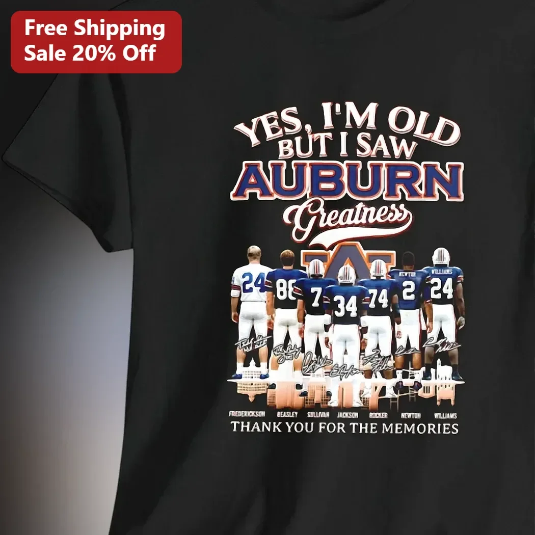 Yes I'm Old But I Saw Auburn Greatness Tee Thank You For The Memories Vintage Football Fan Shirt