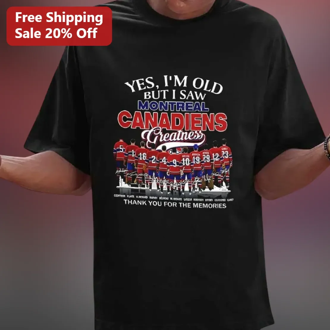 Yes I'm Old But I Saw Montreal Canadiens Greatness Tee Thank You For The Memories Vintage Habs Legends Gift