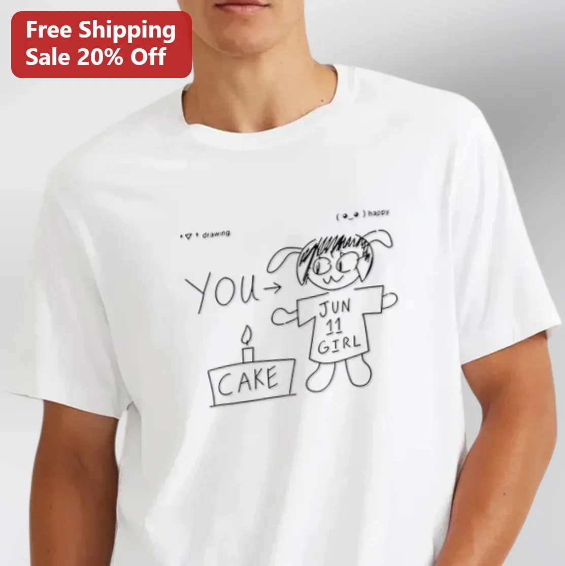 You Cake Jun 11 Girl Tee, Cute Doodle June 11 Birthday Shirt Gift for Her
