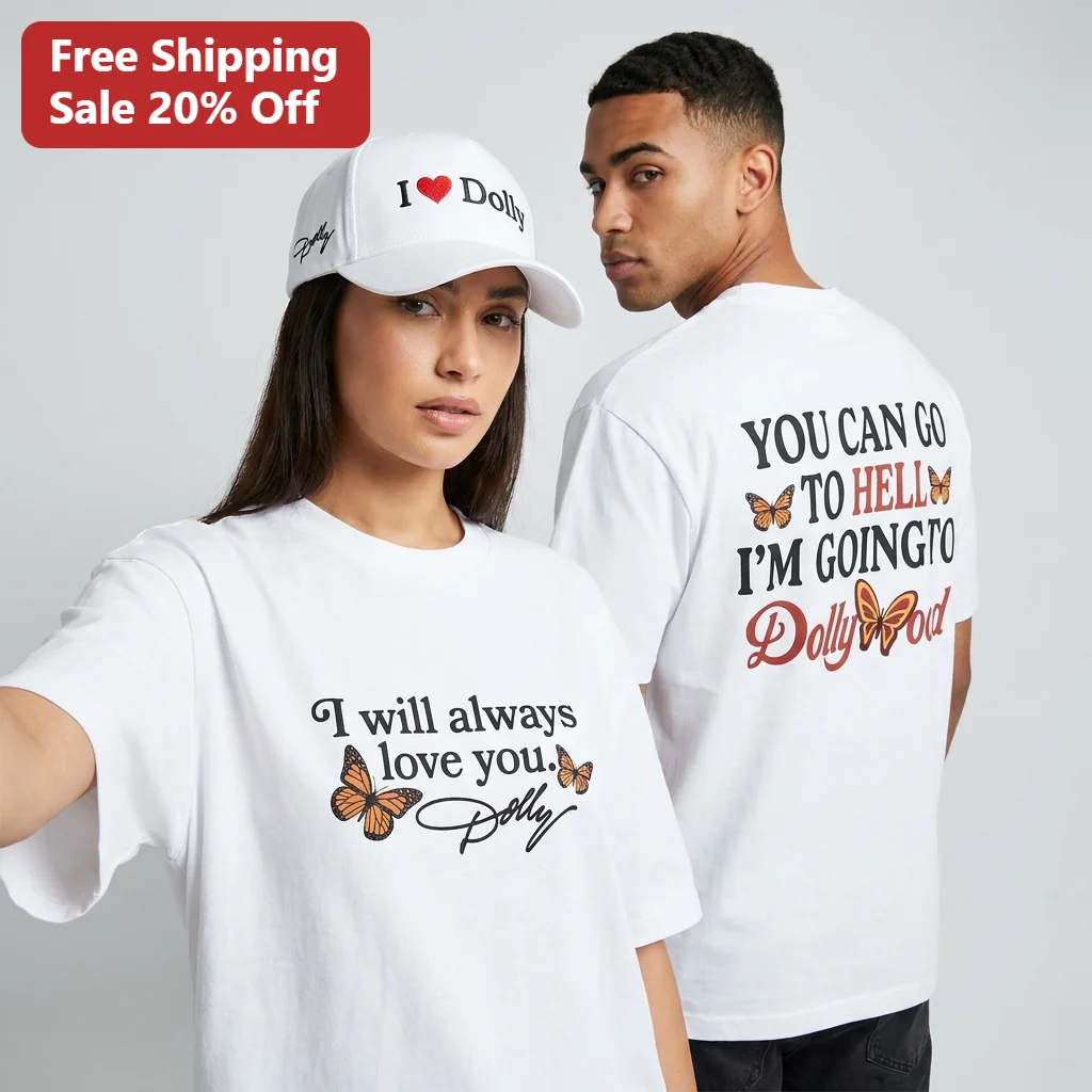 You Can Go To Hell I'm Going To Wood I Love Dolly Parton Tee and Hat Set, Country Music Fan Gift, T-Shirt and Baseball Cap Combo