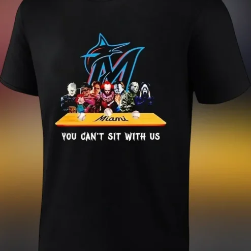 You Can't Sit With Us Horror Villains Miami Marlins Graphic Tee